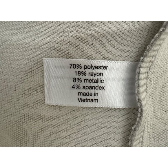 Lane Bryant Lurex Silver Sparkly Faux-Wrap Collar Midi Dress Size 22/24 3X Plus - Picture 10 of 11